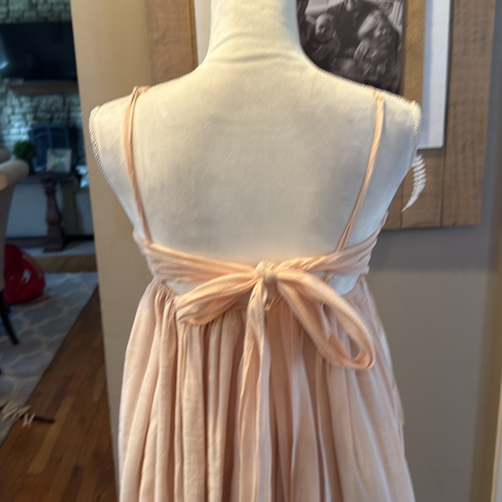 Mable peach light pink babydoll mini dress size small - Picture 4 of 10